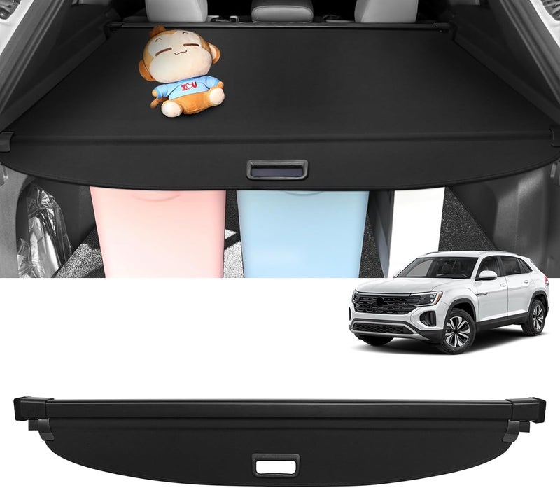Sze Cargo Cover for VW Volkswagen Atlas Cross Sport 2020-2025 Retractable Trunk Cover Black Rear Trunk Security Cover Shielding Shade Waterproof-New Upgrade - Image 1
